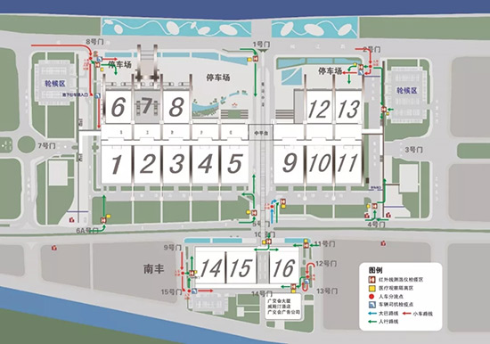 防疫測溫區(qū)及車輛進場入口平面圖 防疫測溫區(qū)及車輛進場入口平面圖